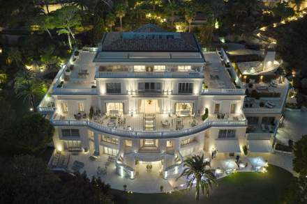 Cap Estel Hotel Drone view Night, Luxury Hotel Eze